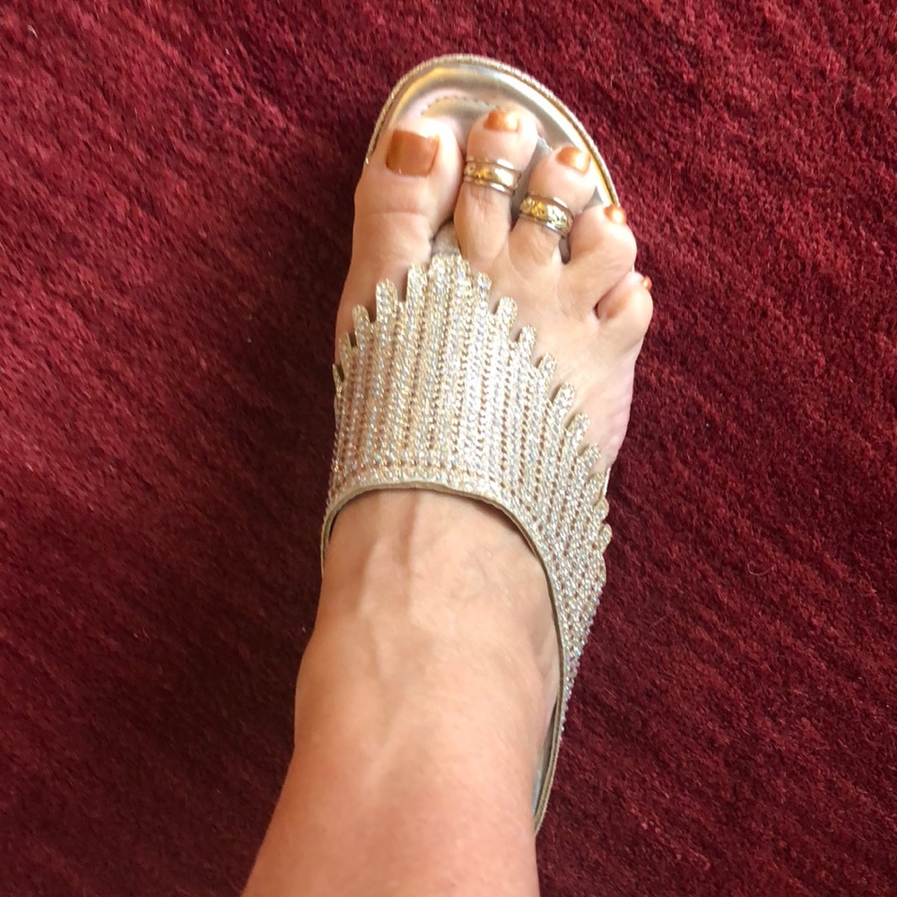 Sparkly thong platform sandals